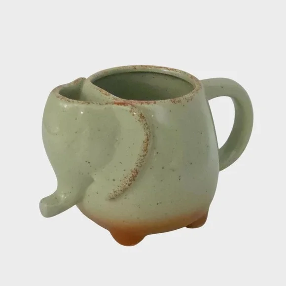 Elephant Ceramic Coffee Mug With Tea Bag Holder or Decorative Succulent Planter - Picture 4 of 8
